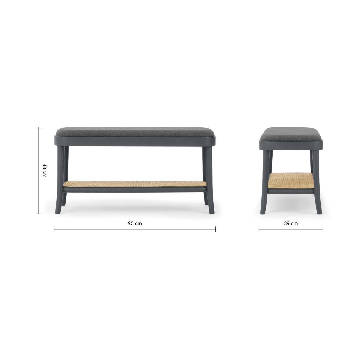 Raleigh Storage Bench, Rattan and Charcoal – image 9