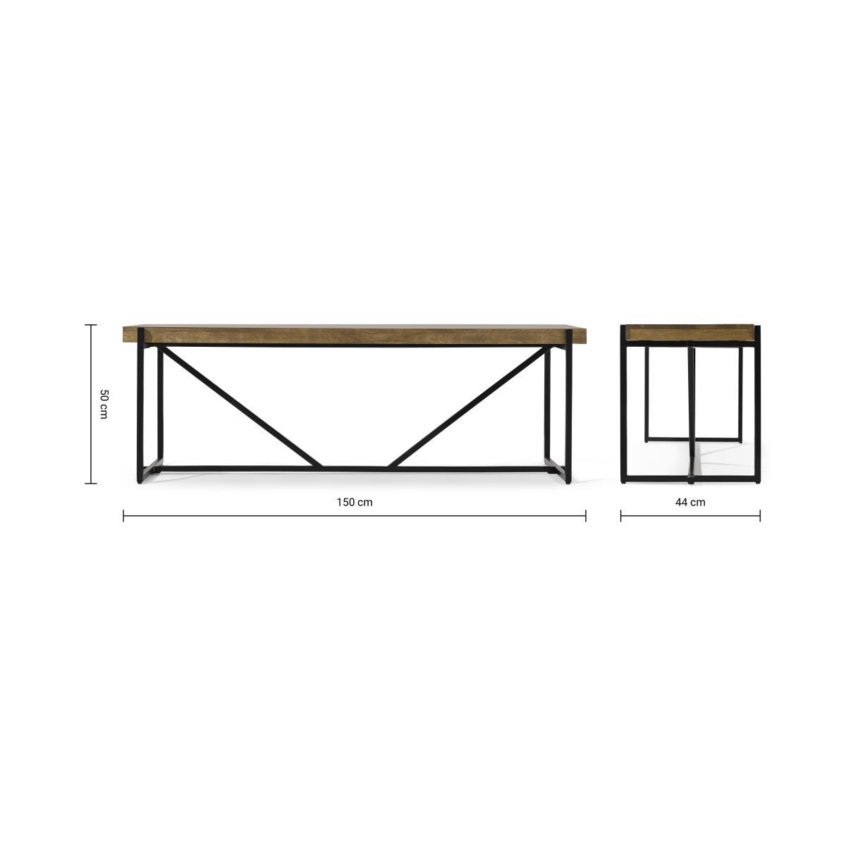 Morland Dining Bench, Mango Wood – image 9