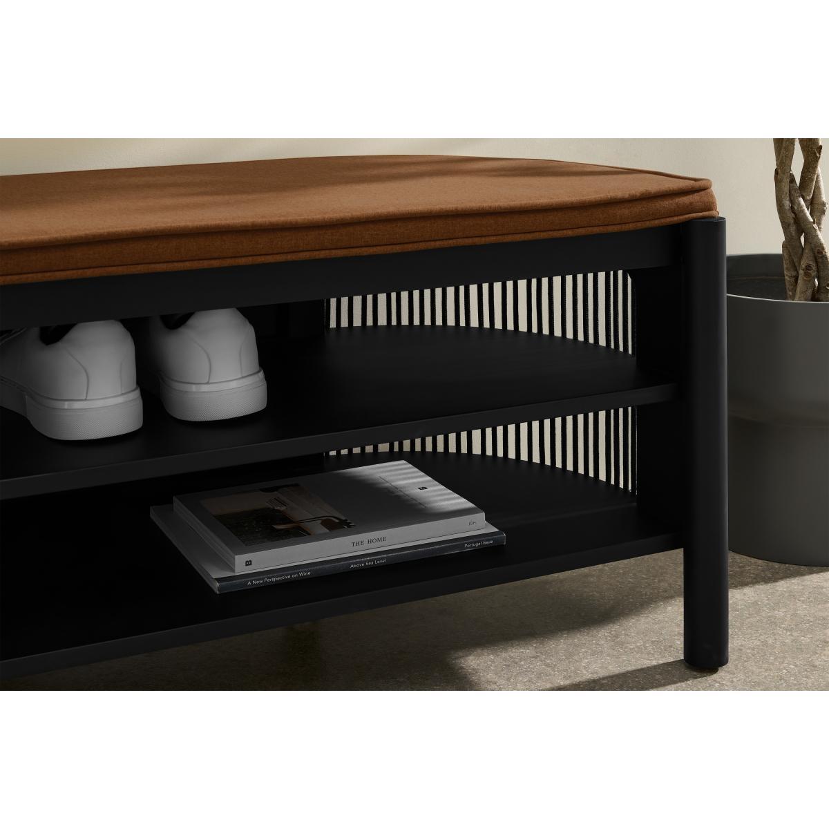 Tamana Hallway Bench, Black Acacia Wood & Cord – image 5