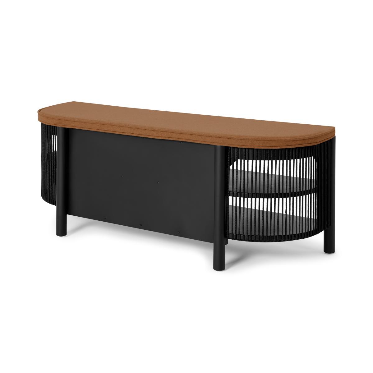Tamana Hallway Bench, Black Acacia Wood & Cord – image 6