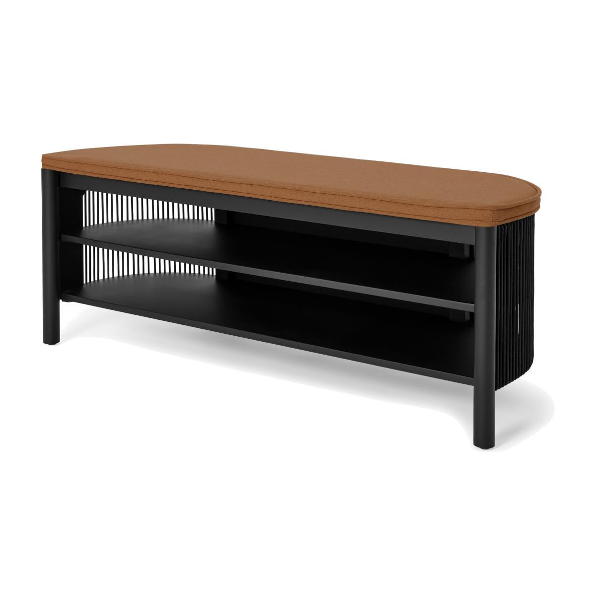 Tamana Hallway Bench, Black Acacia Wood & Cord – image 1