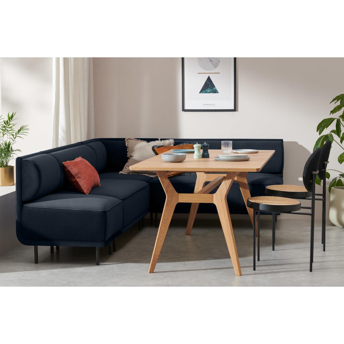 Bozzelli Corner Dining Bench, Moonlight Blue Velvet – image 4