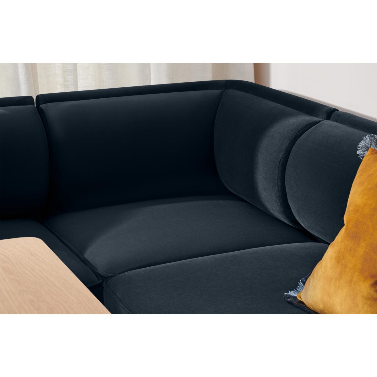 Bozzelli Corner Dining Bench, Moonlight Blue Velvet – image 5
