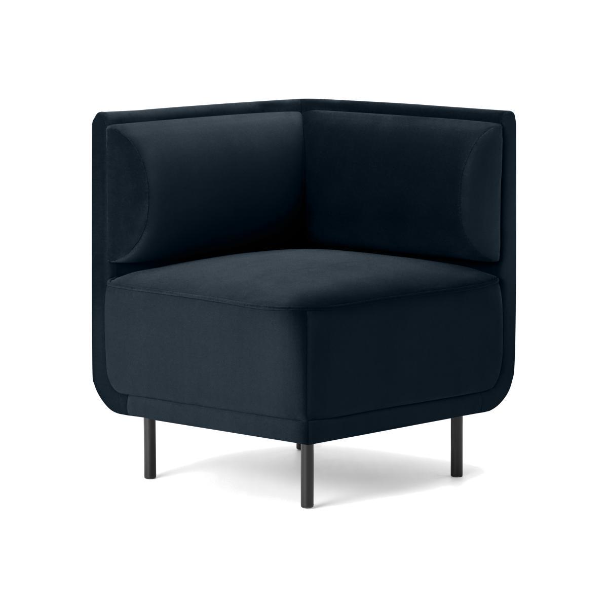 Bozzelli Corner Dining Bench, Moonlight Blue Velvet – image 1
