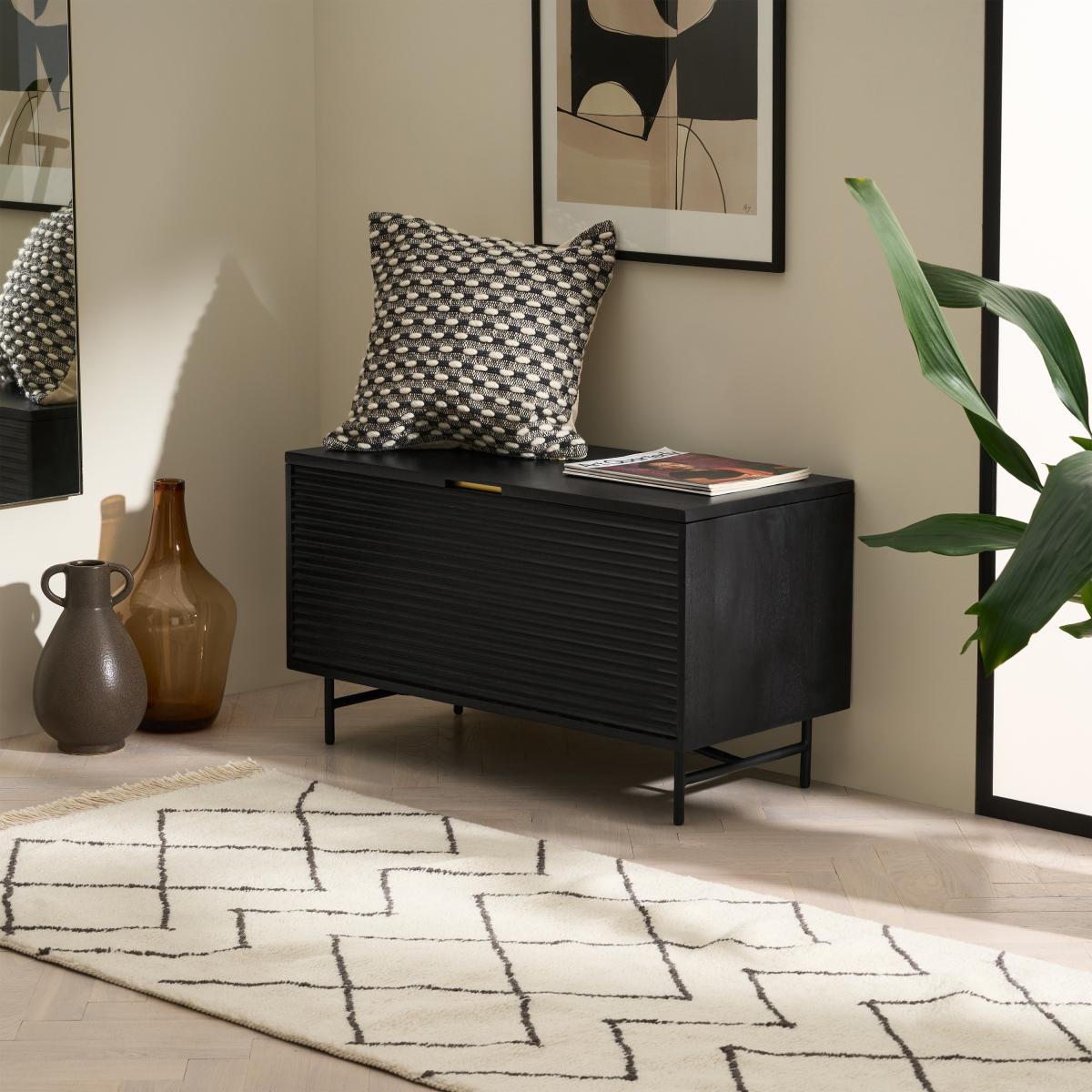 Haines Storage Trunk, Charcoal Black Mango Wood – image 4