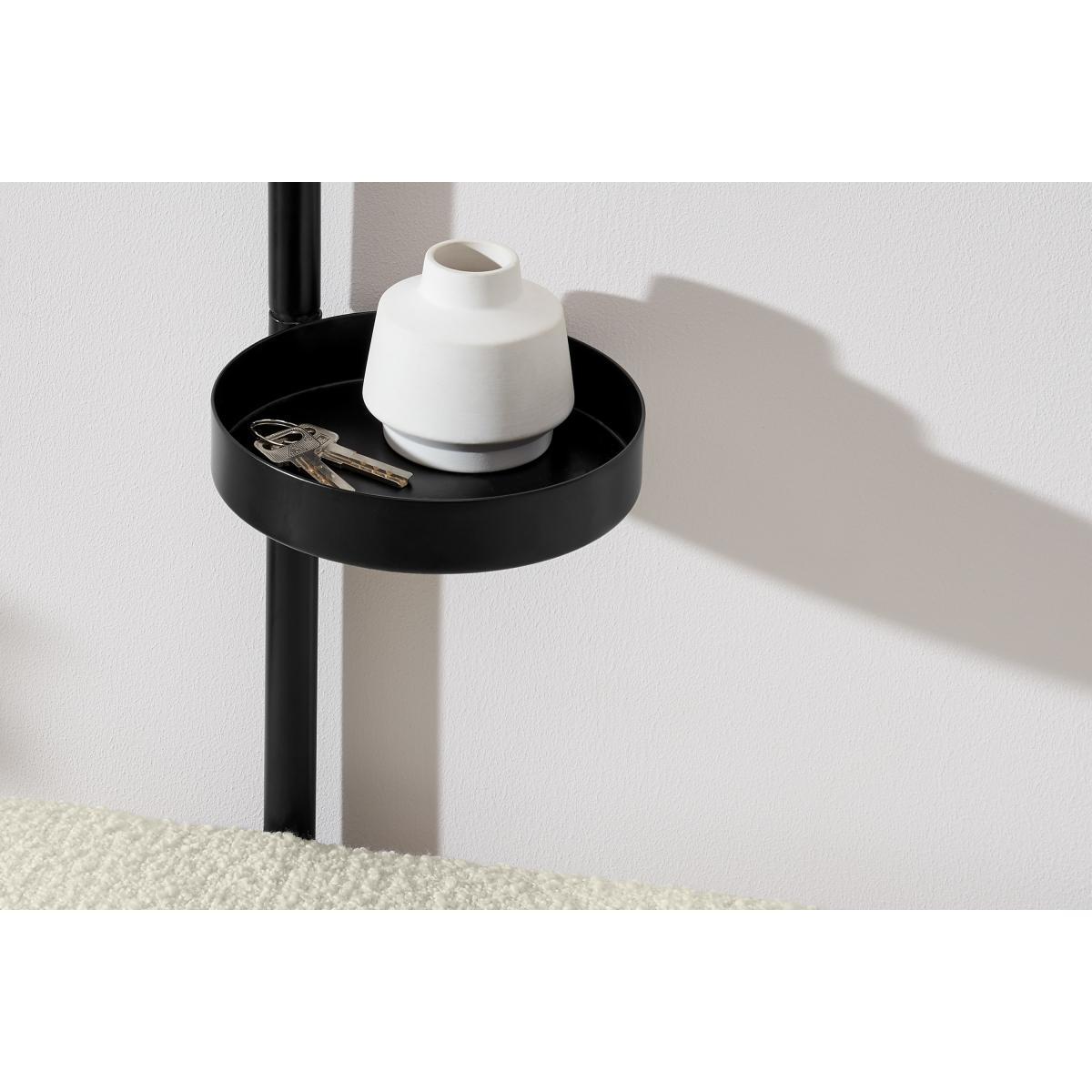 Asare Hallway Storage Bench, Whitewash Boucle & Black – image 5