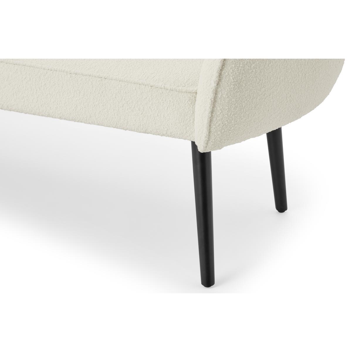 Alix Dining Bench, Whitewash Boucle with Black Legs – image 6