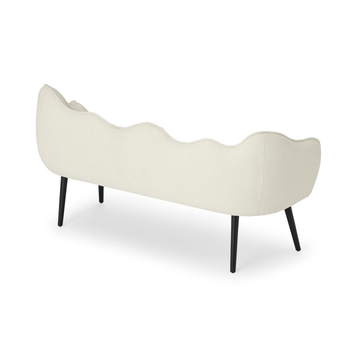 Alix Dining Bench, Whitewash Boucle with Black Legs – image 7