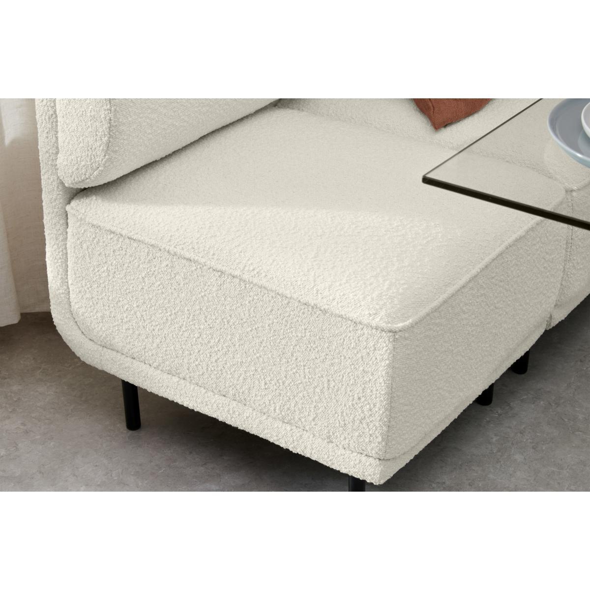 Bozzelli Narrow Dining Bench, Whitewash Boucle – image 5