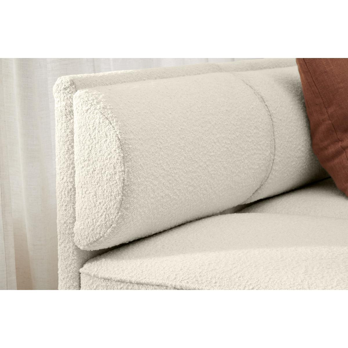 Bozzelli Narrow Dining Bench, Whitewash Boucle – image 6