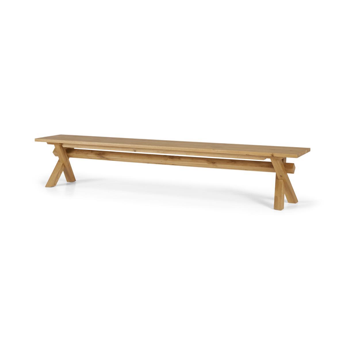 Bayron 5 Seat Dining Bench, Brushed Solid Oak – image 3