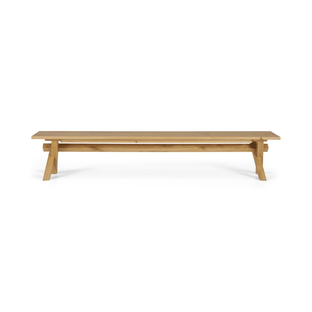 Bayron 5 Seat Dining Bench, Brushed Solid Oak – image 6