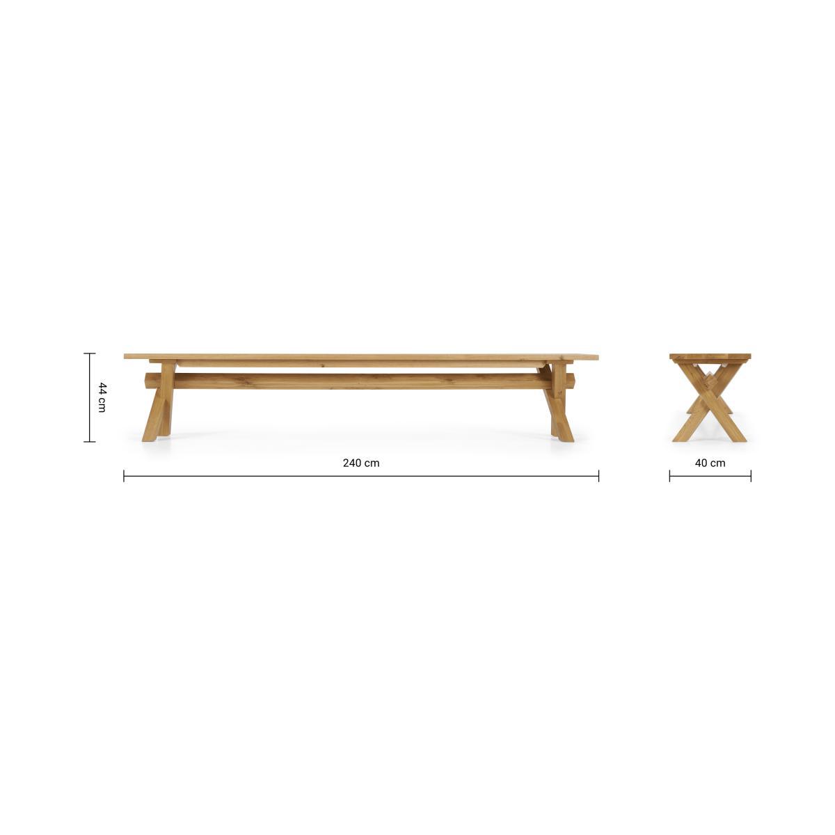 Bayron 5 Seat Dining Bench, Brushed Solid Oak – image 9