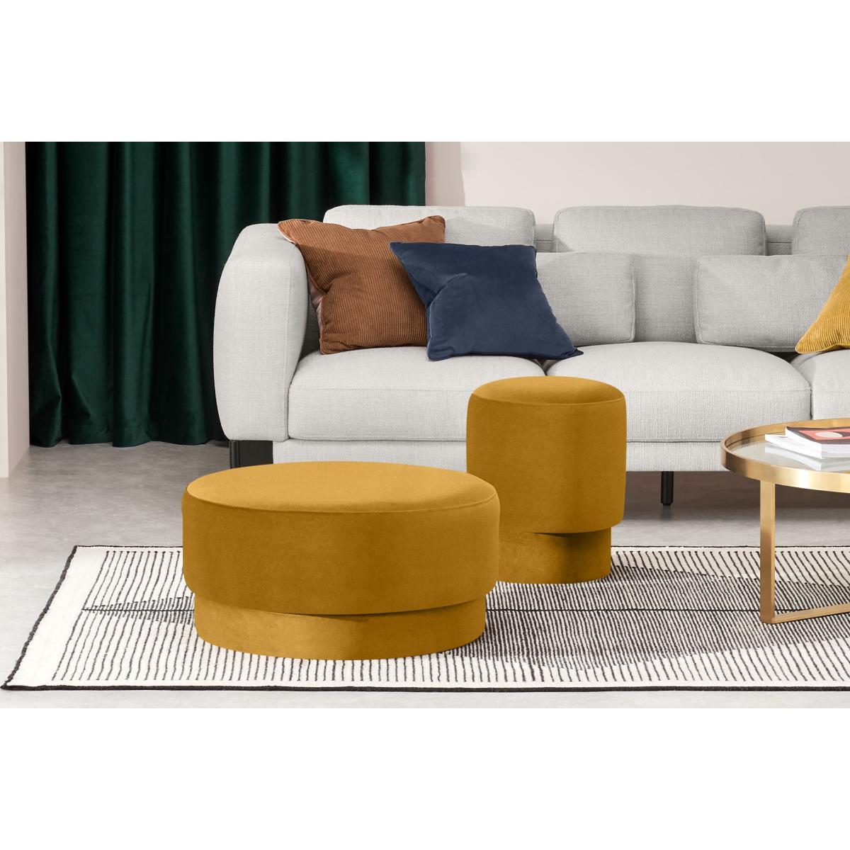 Volta Pouffe, Large, Vintage Ochre Velvet – image 3