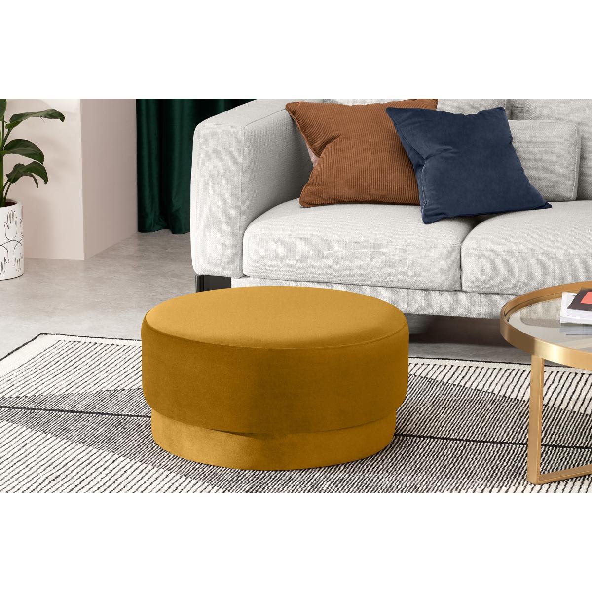 Volta Pouffe, Large, Vintage Ochre Velvet – image 4