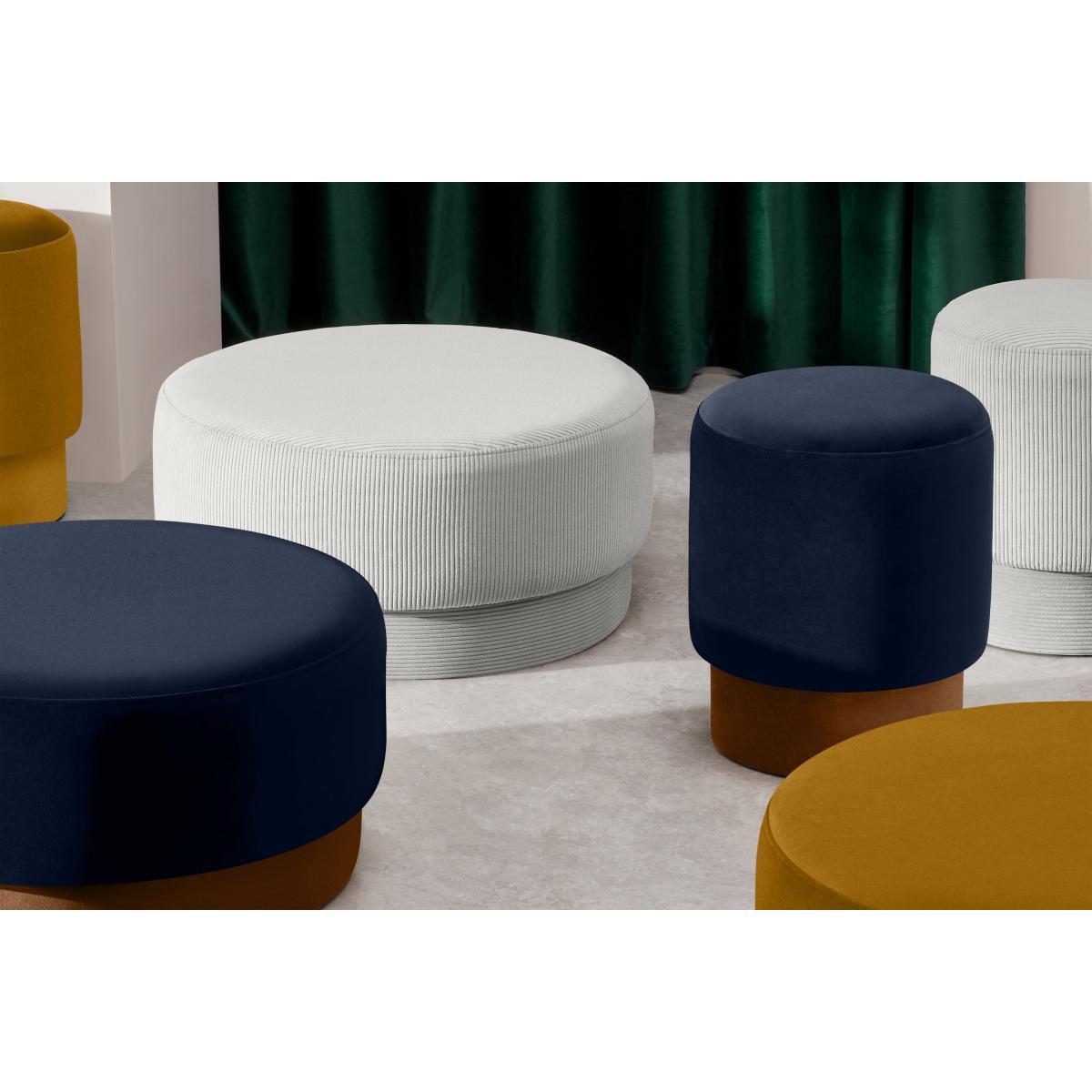 Volta Pouffe, Large, Vintage Ochre Velvet – image 6