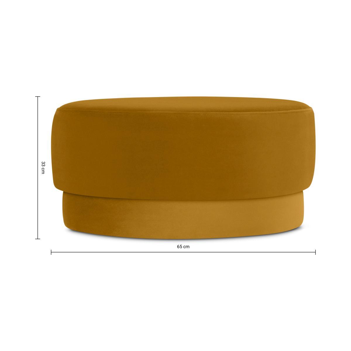 Volta Pouffe, Large, Vintage Ochre Velvet – image 8