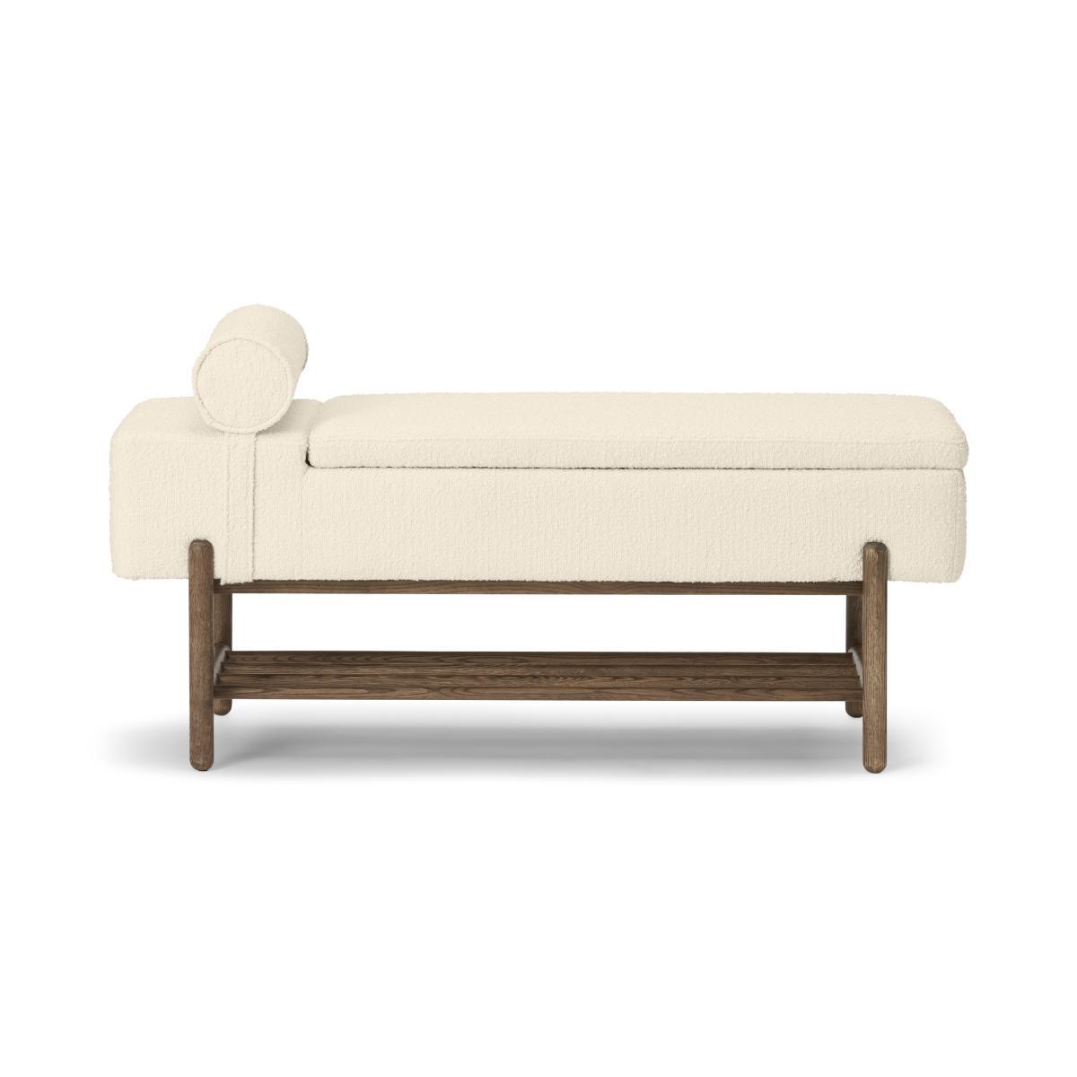 Assim Storage Bench, Whitewash Boucle & Dark Stain Oak – image 2