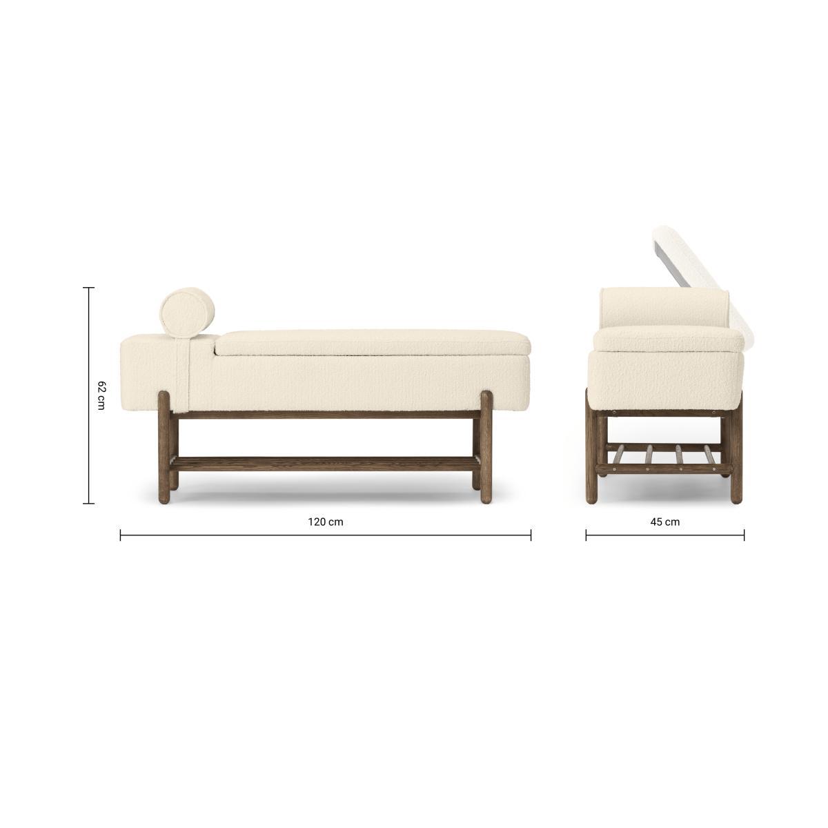 Assim Storage Bench, Whitewash Boucle & Dark Stain Oak – image 10