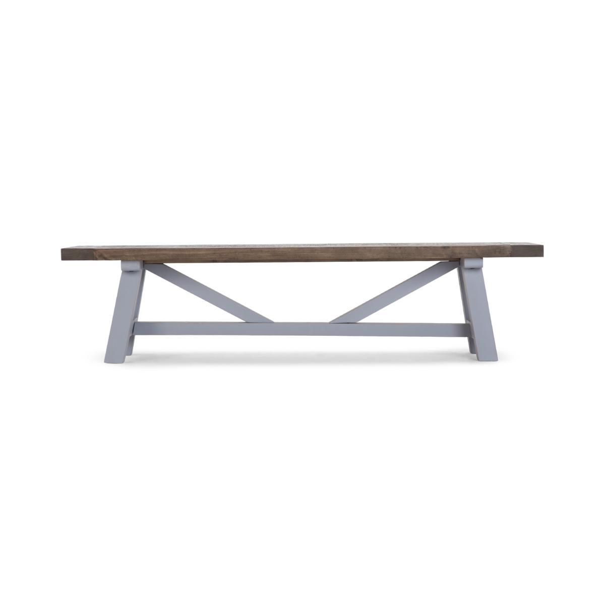 Iona Large Bench, Solid Pine and Pebble Grey – image 2