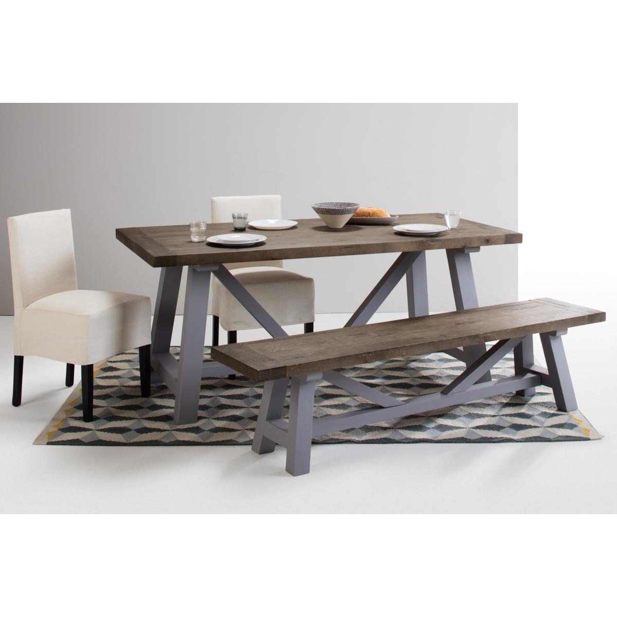 Iona Large Bench, Solid Pine and Pebble Grey – image 4