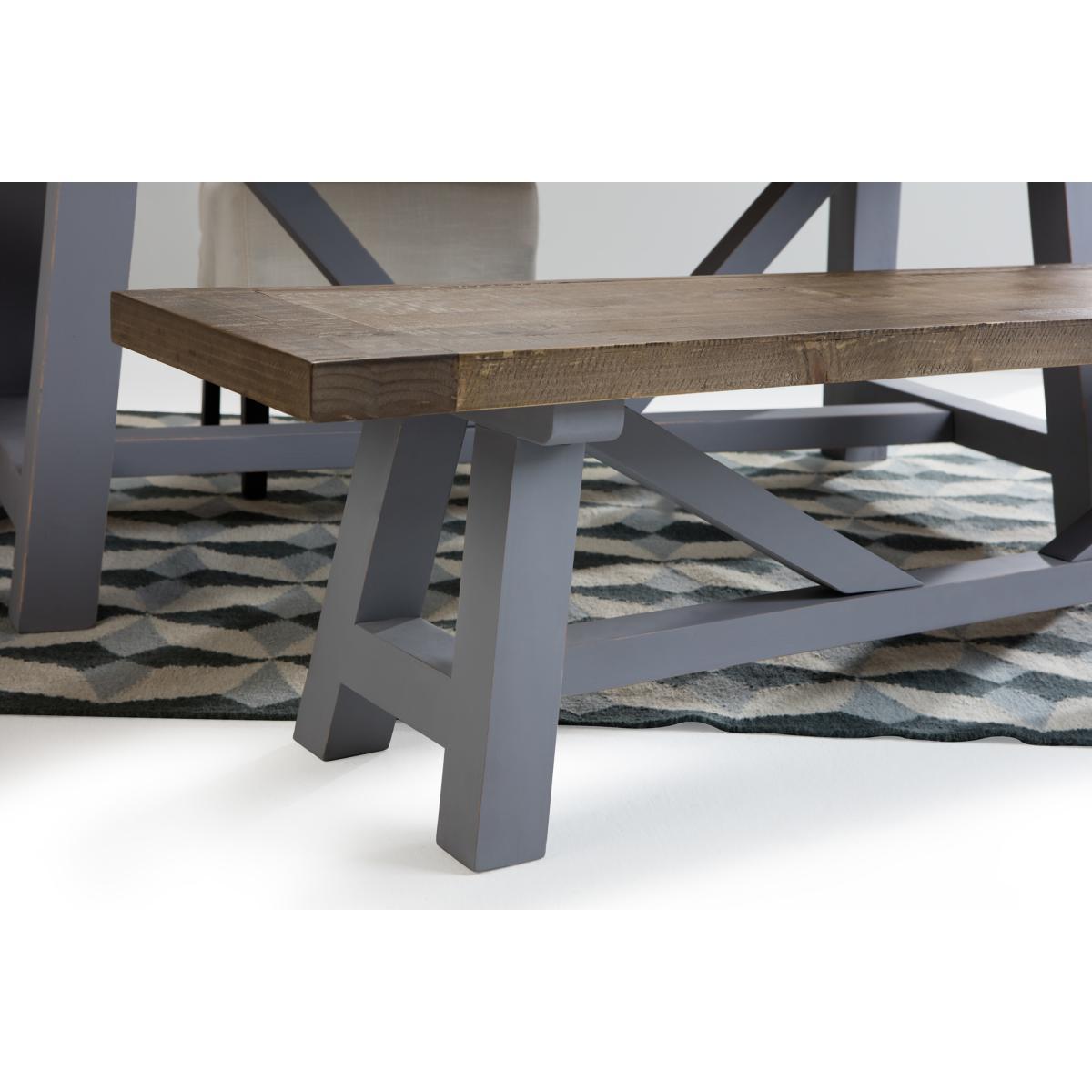 Iona Large Bench, Solid Pine and Pebble Grey – image 5