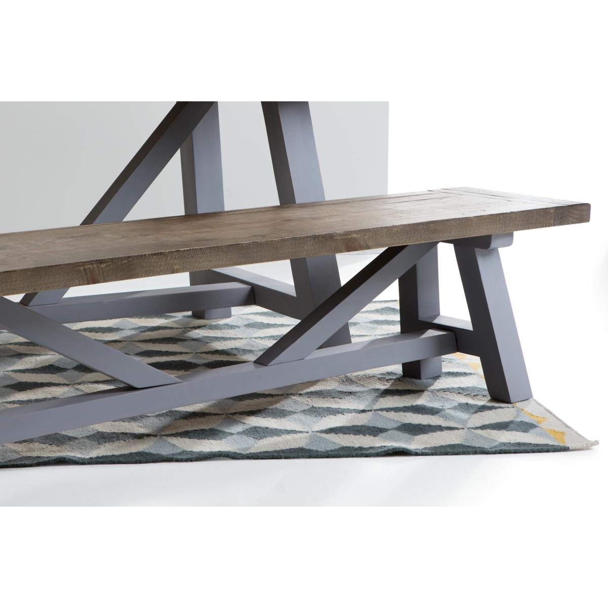 Iona Large Bench, Solid Pine and Pebble Grey – image 7