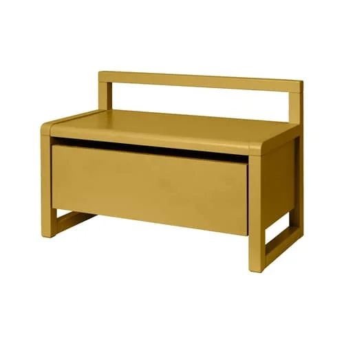 Little Architect Children's bench wood yellow / Storage with sliding drawer - L 60 cm - Ferm Living – image 2
