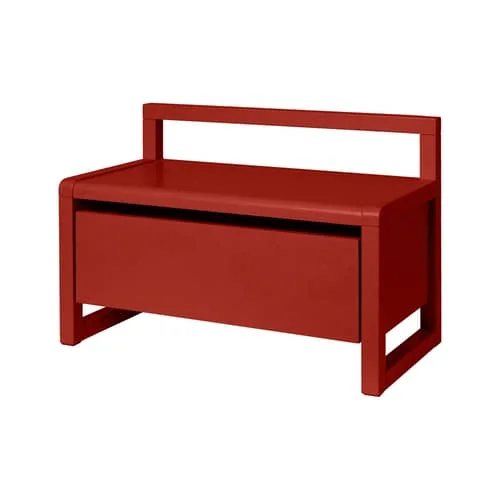 Little Architect Children's bench wood red / Storage with sliding drawer - L 60 cm - Ferm Living – image 2