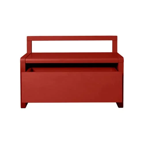 Little Architect Children's bench wood red / Storage with sliding drawer - L 60 cm - Ferm Living – image 3