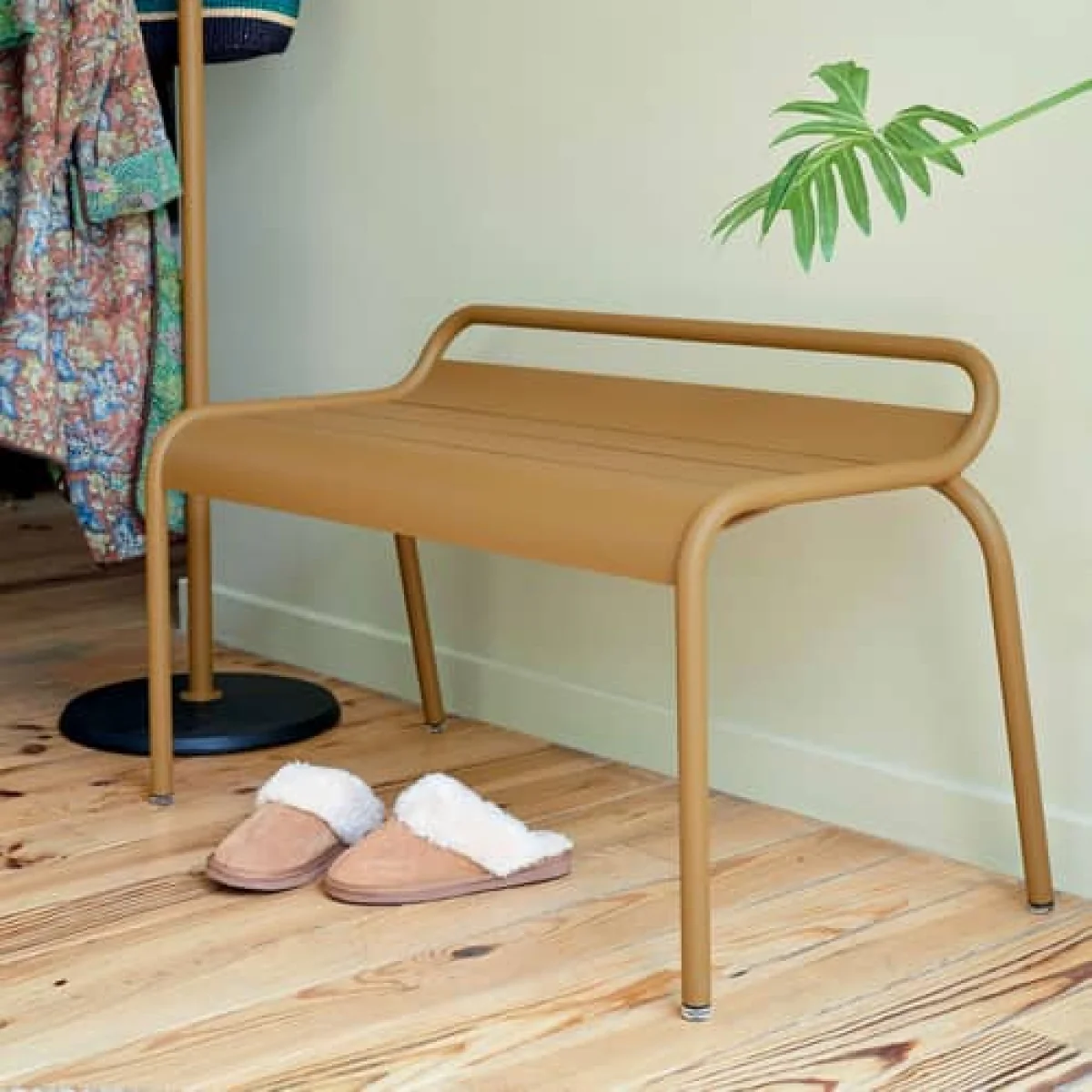 Luxembourg Stackable bench metal beige / Compact - 2 seater / L 90 cm - Fermob – image 2