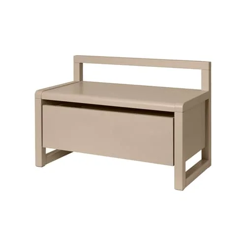 Little Architect Children's bench wood beige / Storage with sliding drawer - L 60 cm - Ferm Living – image 2