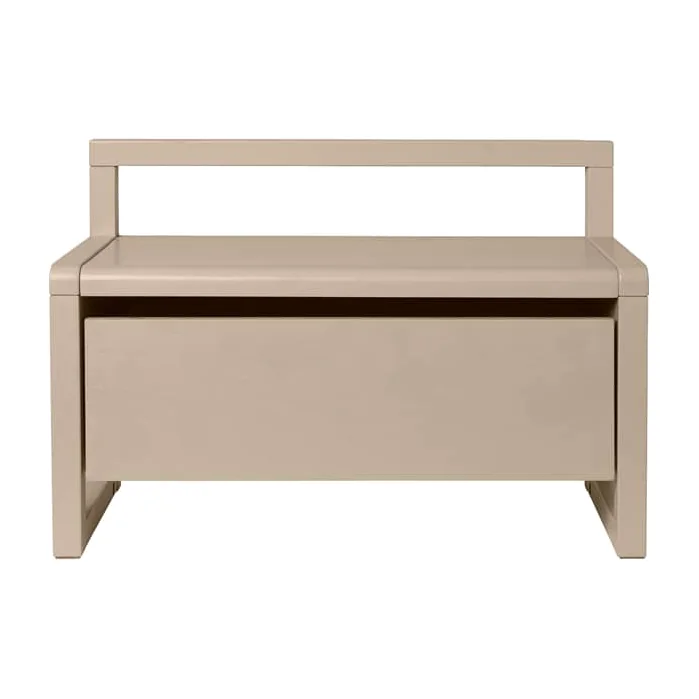 Little Architect Children's bench wood beige / Storage with sliding drawer - L 60 cm - Ferm Living – image 1