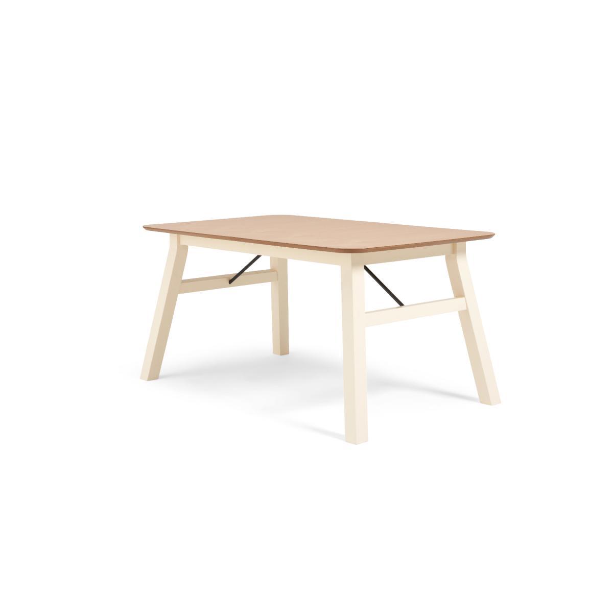 Ex-display Laurel Oak And Cream Table And TWO Benches – image 3