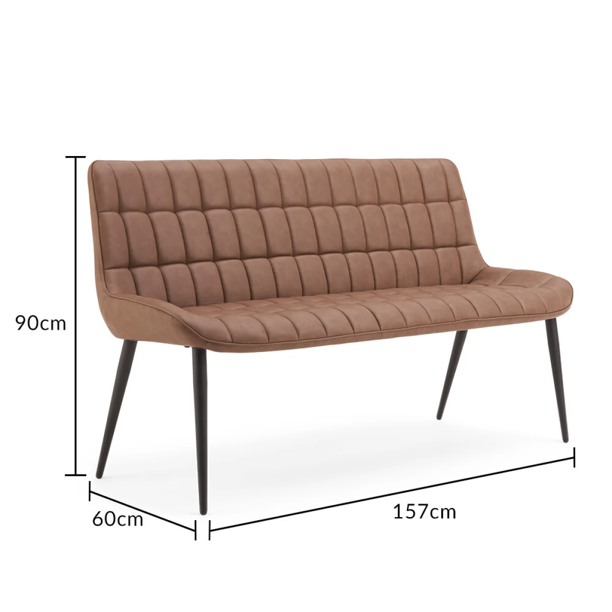 Larson Brown Faux Leather Bench – image 12