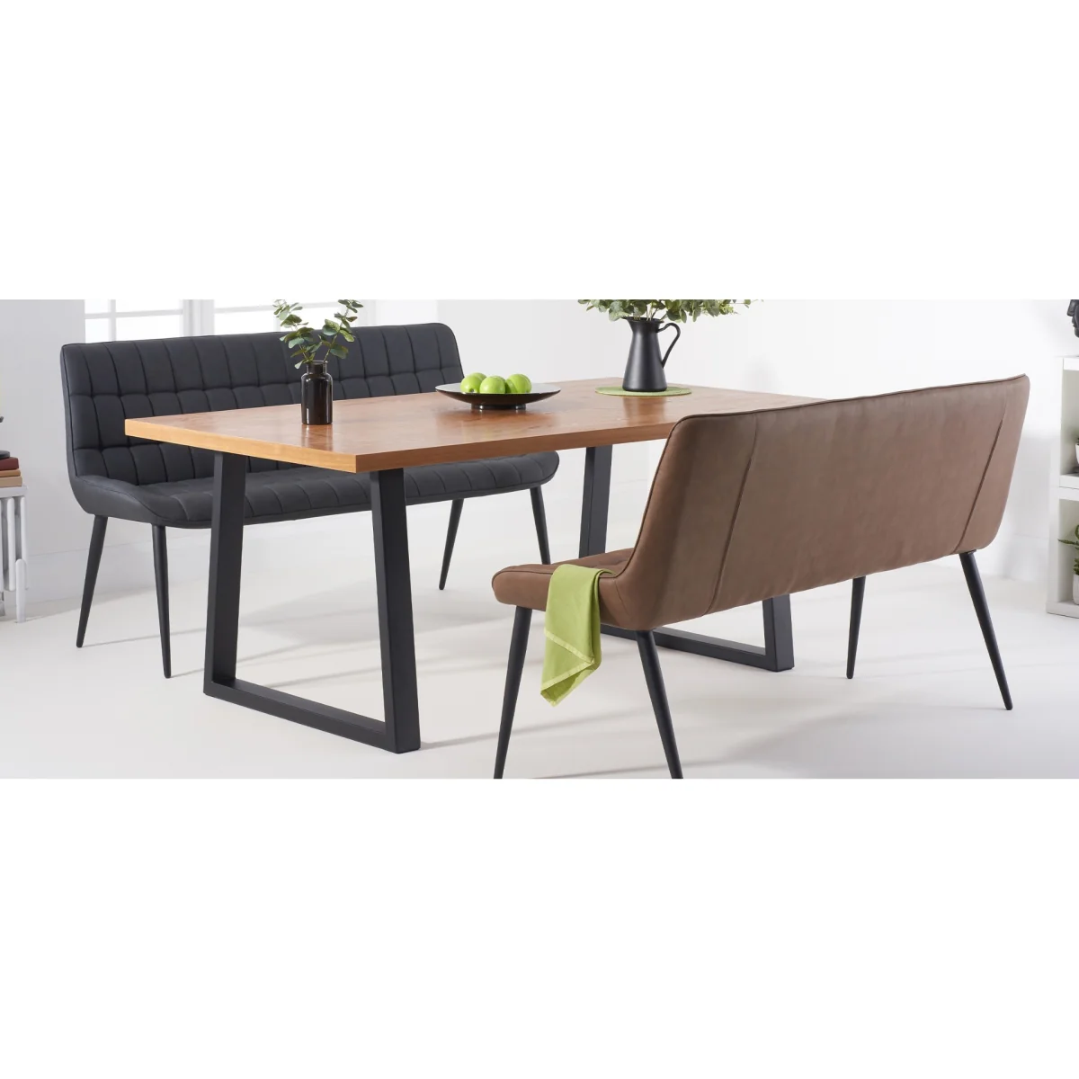 Larson Brown Faux Leather Bench – image 8