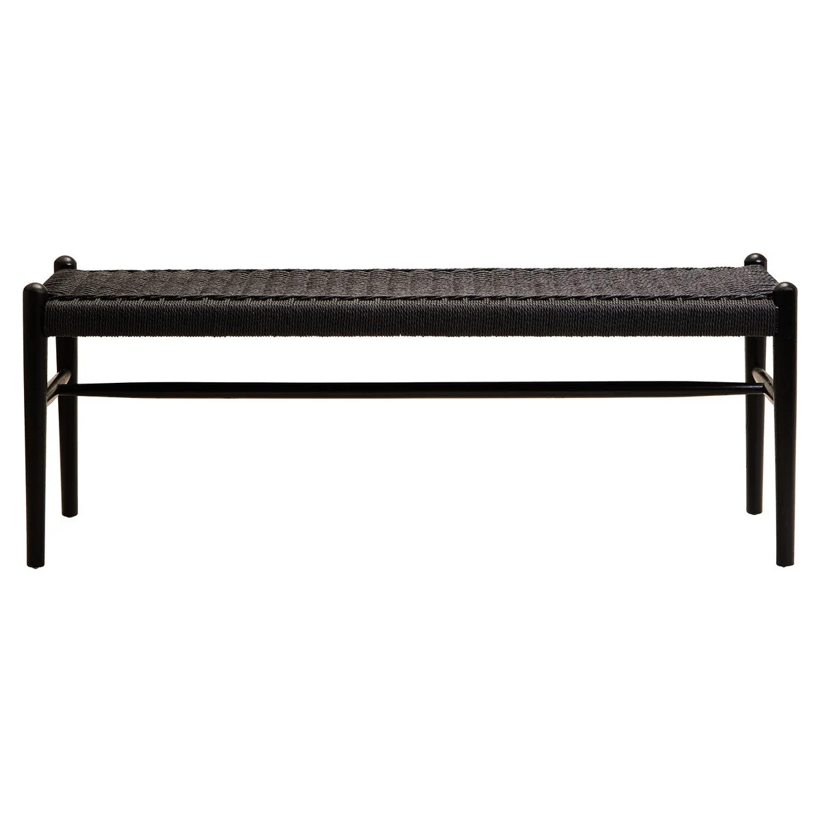 Cebu Black Woven Rope and Wooden Bench – image 2