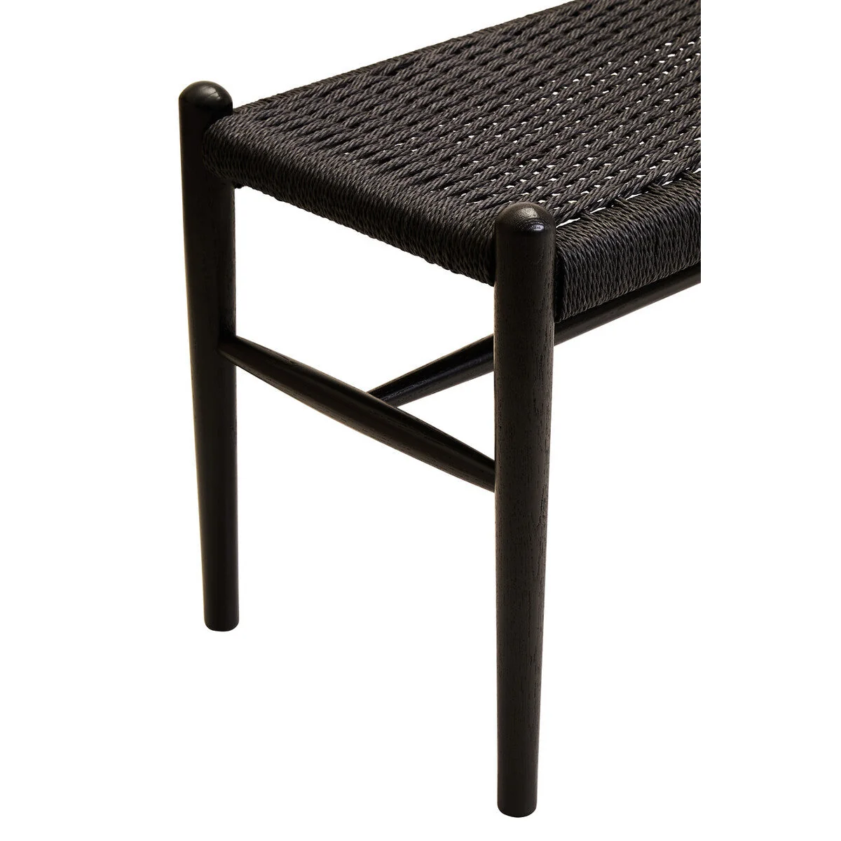 Cebu Black Woven Rope and Wooden Bench – image 5