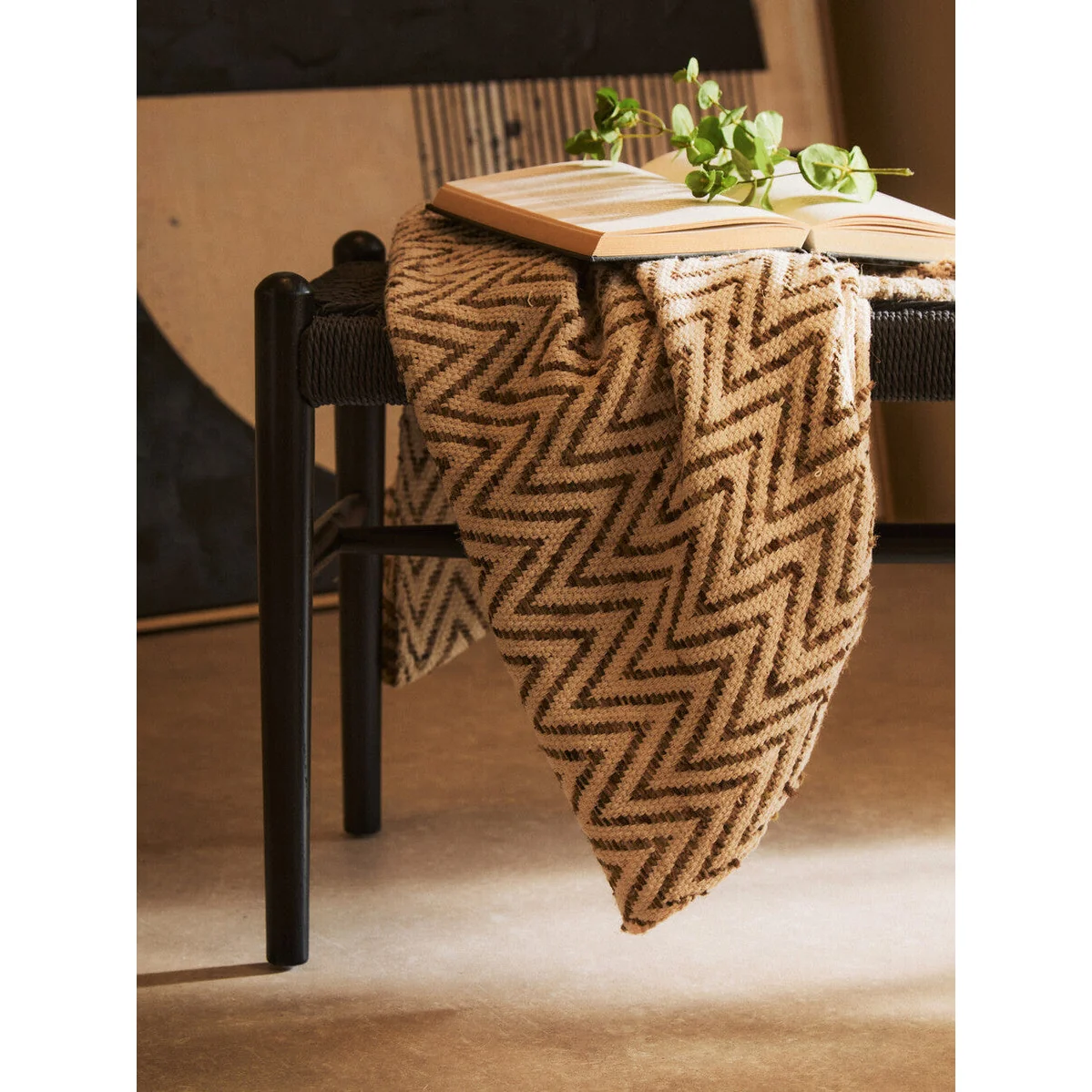 Cebu Black Woven Rope and Wooden Bench – image 9