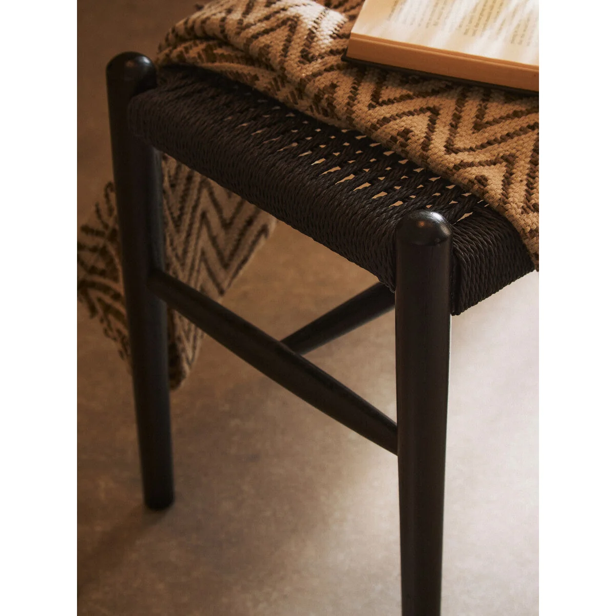 Cebu Black Woven Rope and Wooden Bench – image 10