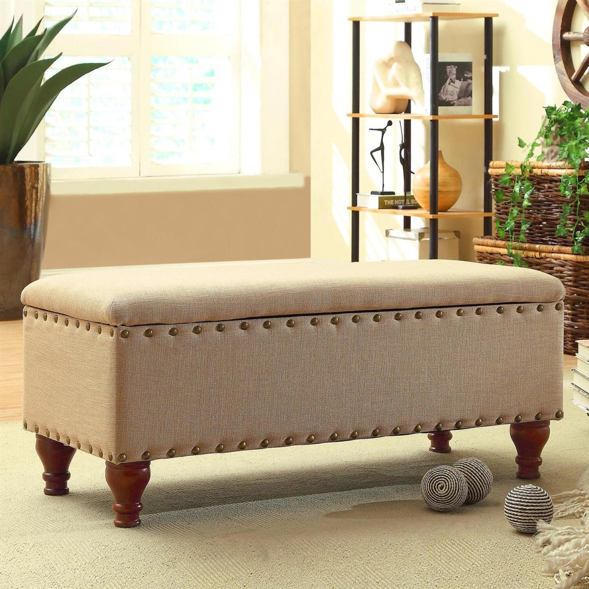 Chelsea Storage Ottoman Bench - Tan – image 1