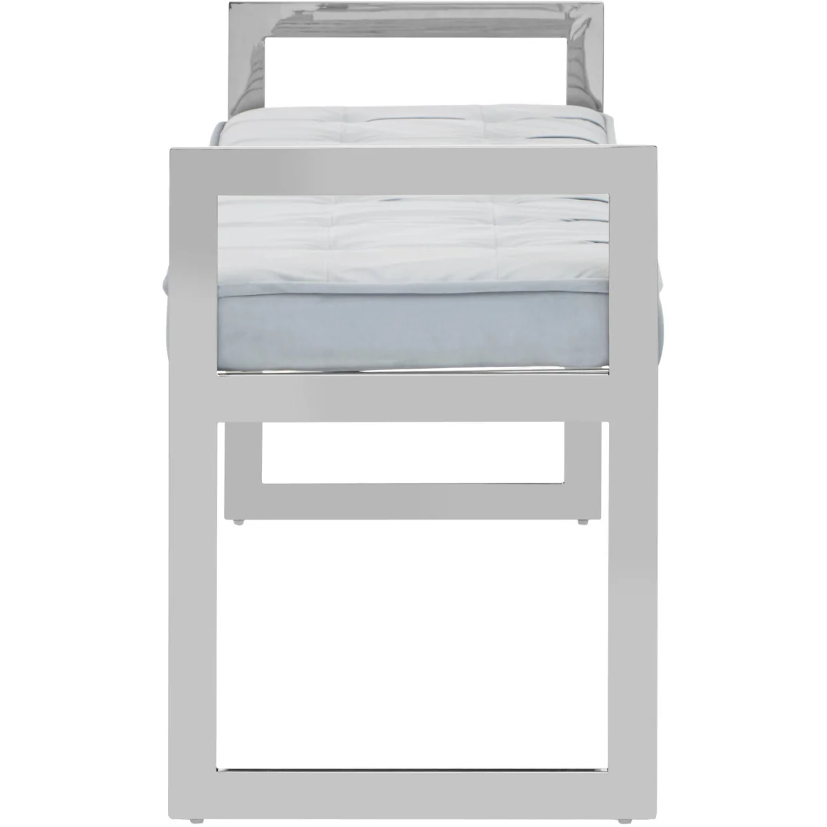 Allure Powder Blue And Silver Finish Bench - Silver, Blue – image 3