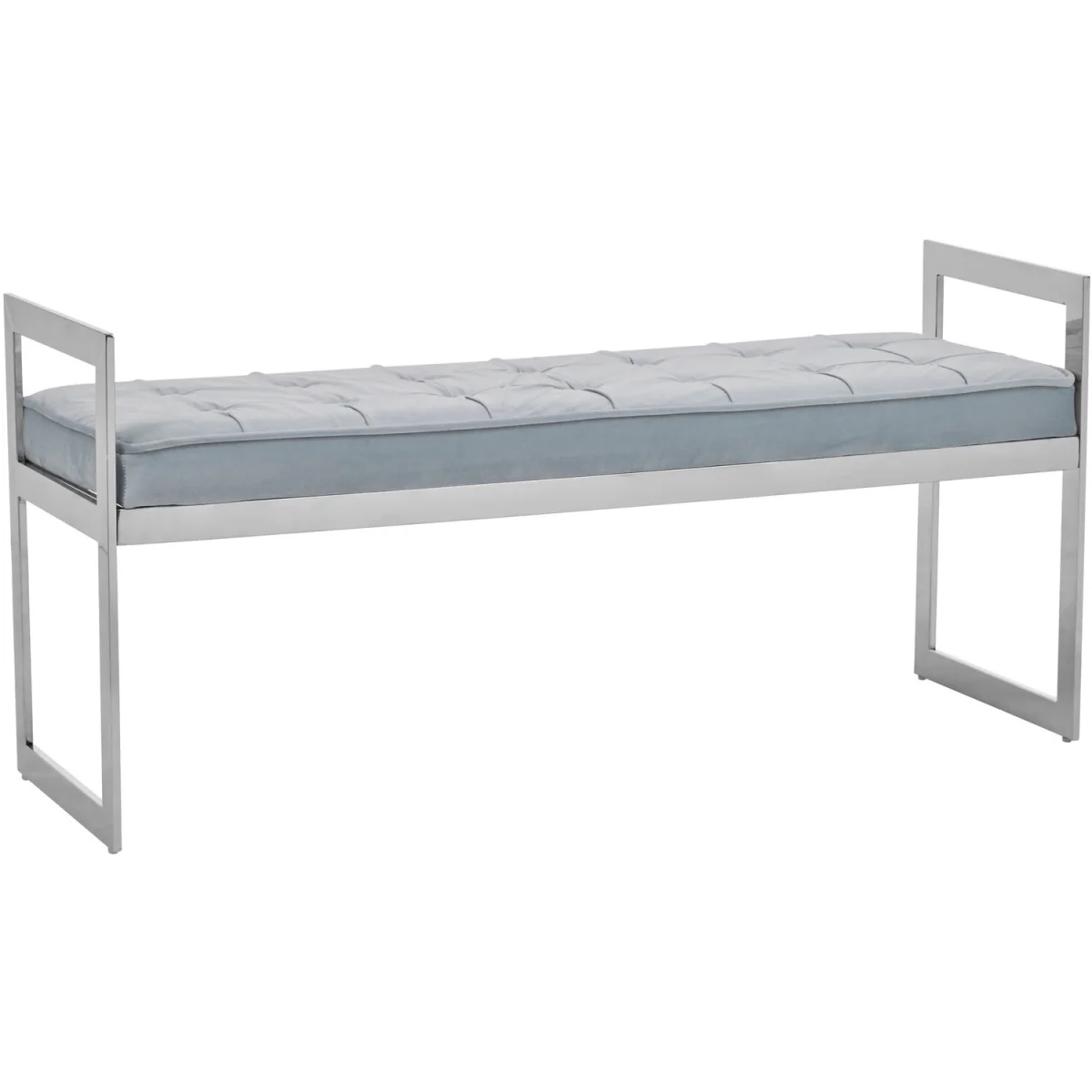Allure Powder Blue And Silver Finish Bench - Silver, Blue – image 4