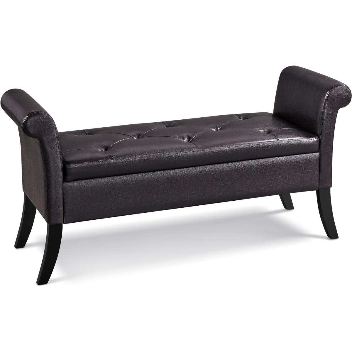 Multifunctional Vintage Storage Bench - Dark Brown – image 7