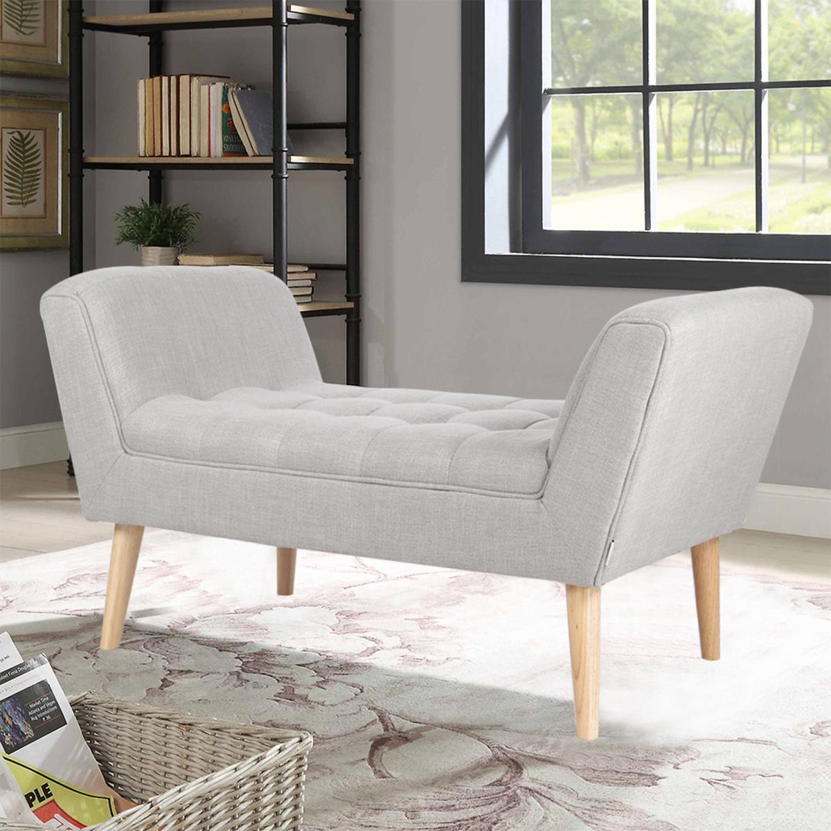 Upholstered Window Seat Bench - Grey – image 5