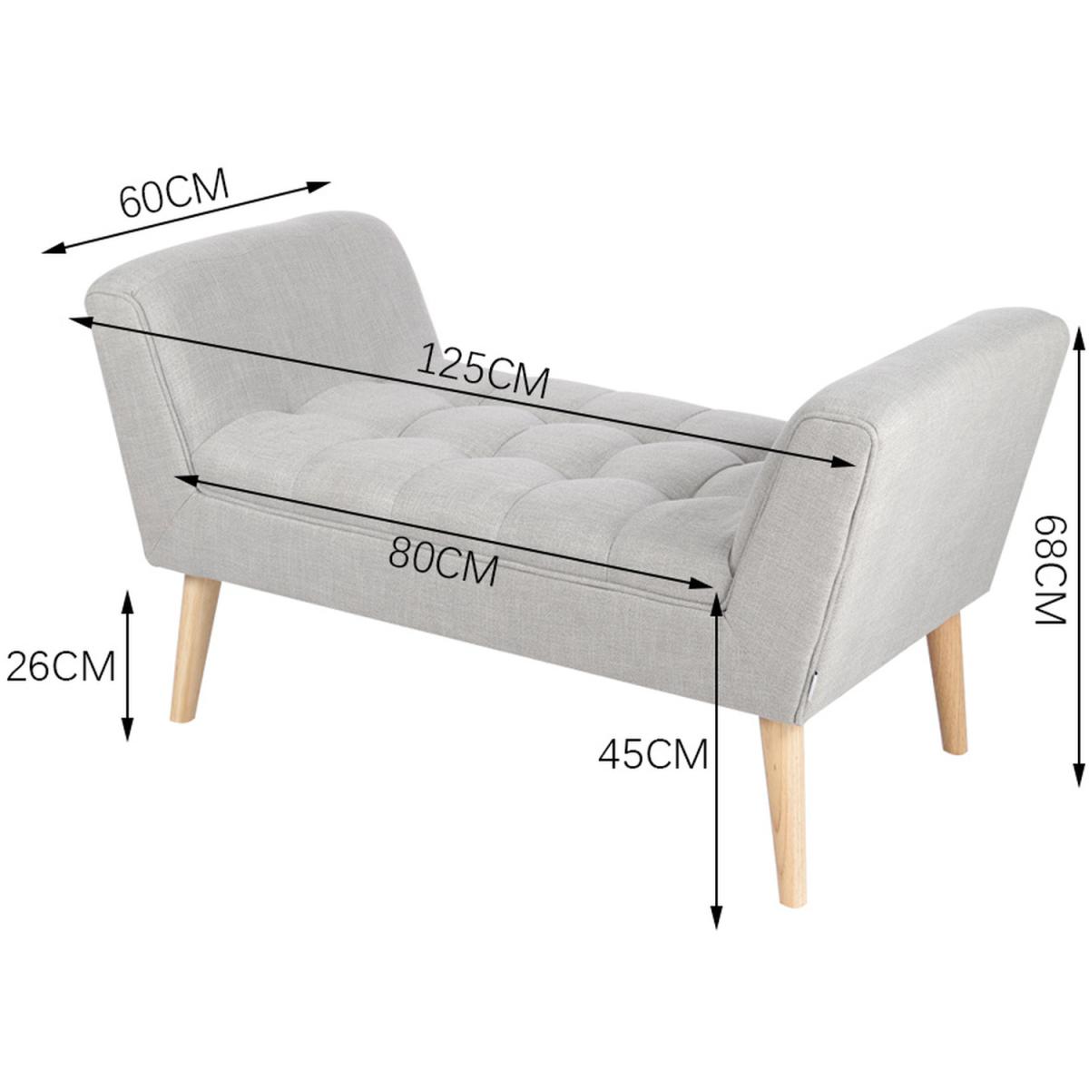 Upholstered Window Seat Bench - Grey – image 6