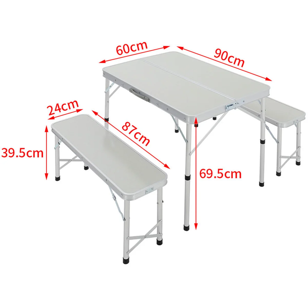 Folding Bench and Table Set - Silver – image 5