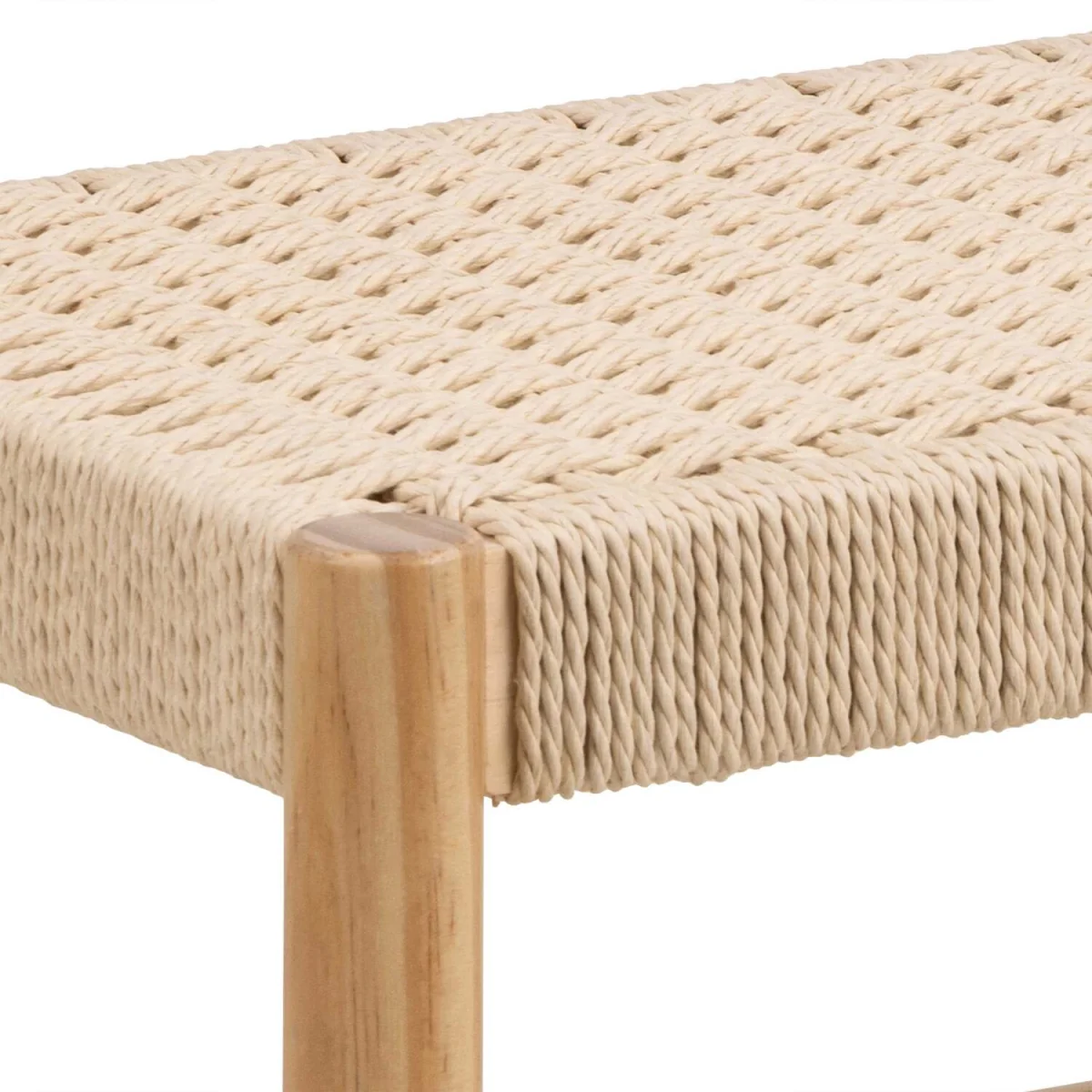 Wyld Haus Tilst Bench - Handwoven Paper Cord Seat, Pine Legs - Natural – image 4