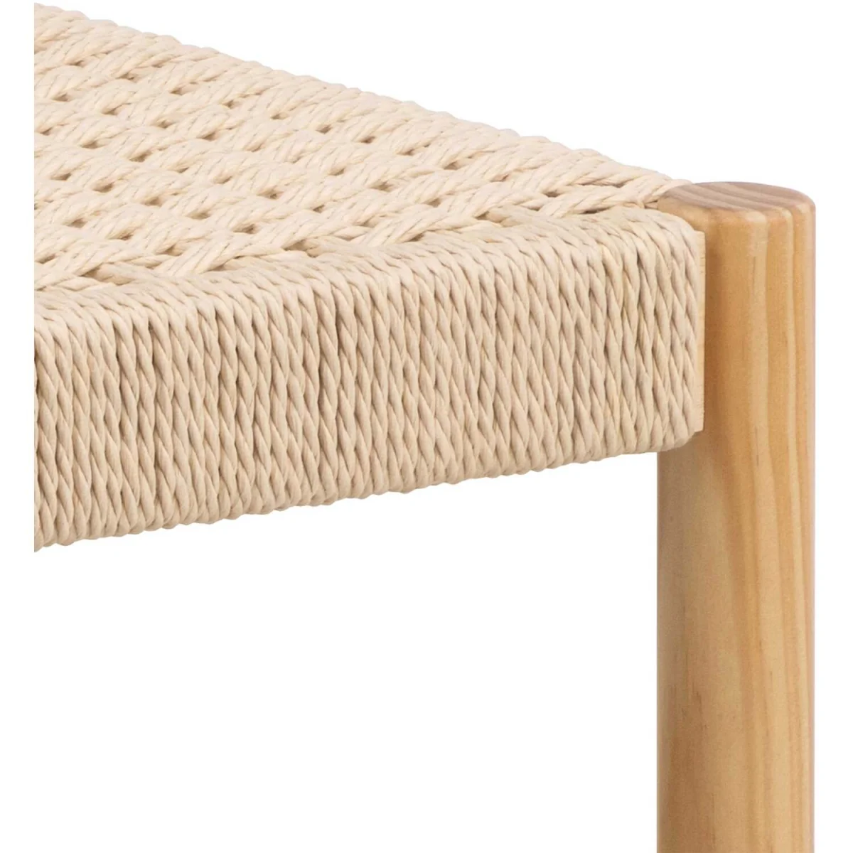 Wyld Haus Tilst Bench - Handwoven Paper Cord Seat, Pine Legs - Natural – image 5