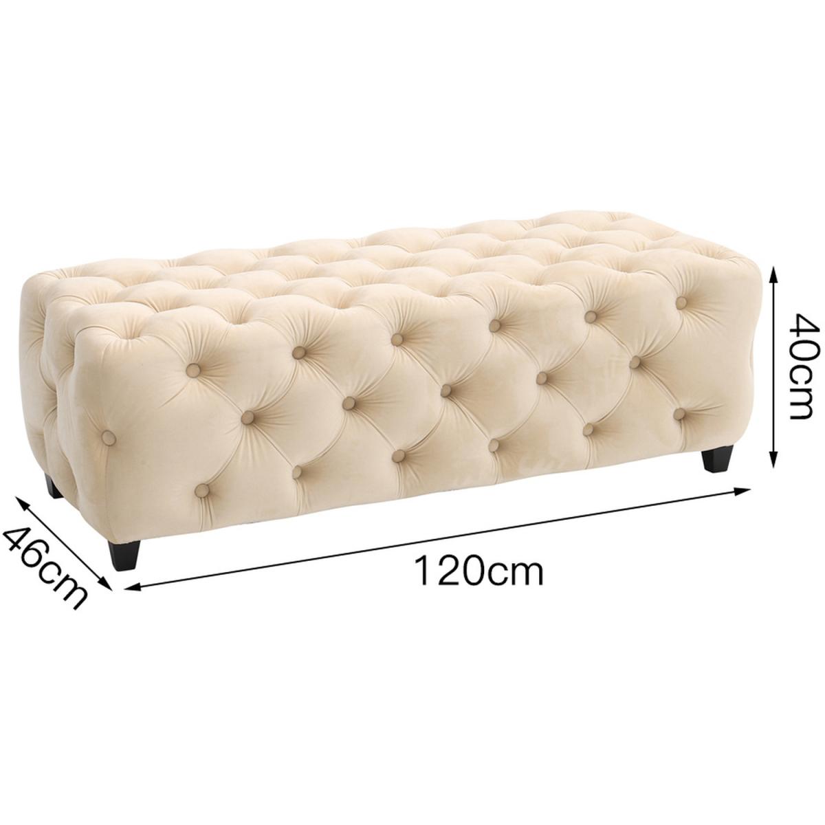 Velvet Bench Seat - Beige – image 2